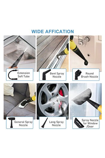 CODE Multifunctional High Temperature Pressure Steam Cleaner with 9 Pieces for Kitchen, Bathroom, Car Window