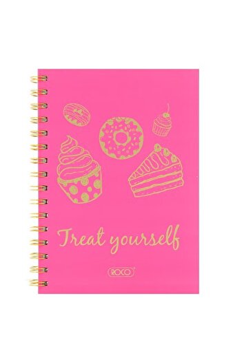 Roco Notebook “Treat Yourself” A5 – 80 Sheets – Motivational Cover & Lined Pages