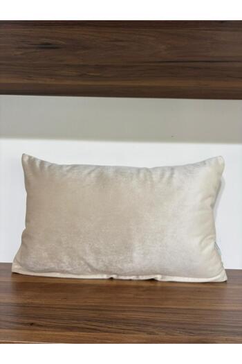 KIRLENTİM Plain Cream Velvet Throw Pillow Cover