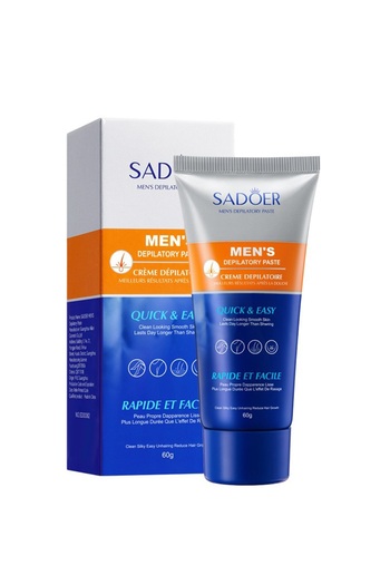 SADOER Hair Removal Cream for Men, Soothing Depilatory for Body Hair, for Unwanted Male Hair 60g