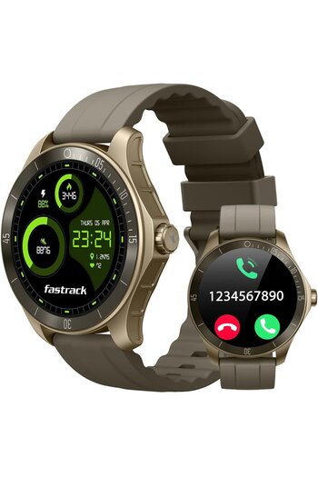 Smart Vibe Wi8™ WATCH - AMOLED Smartwatch Bluetooth Call, 100+ Sports Modes, 24/7 Monitoring, Brown