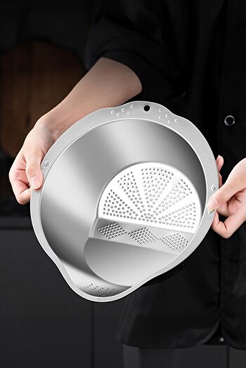 Chavin 304 Steel Kitchen Vegetable Pea Rice Washing Pasta Straining Strainer Mt113