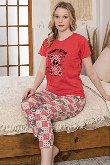 Farya Home Ecodream Short Sleeve Patterned Economic Women's Pajama Set