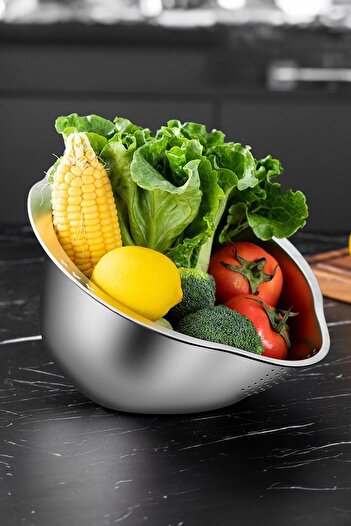 Chavin 304 Steel Kitchen Vegetable Pea Rice Washing Pasta Straining Strainer Mt113