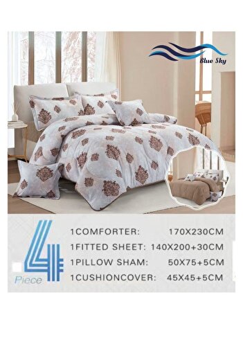 smart home 100% microfiber double bed sheet, reversible, comfortable filling bed sheet, 4-piece set, 230x170cm