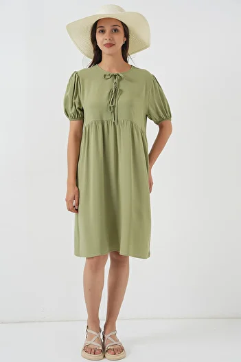 Bigdart Women's Lace-Up Midi Dress 2575 - C. Çağla