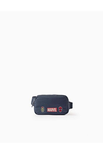 Ziddy Waist Bag with Marvel Embroidery for Boys, Dark Blue