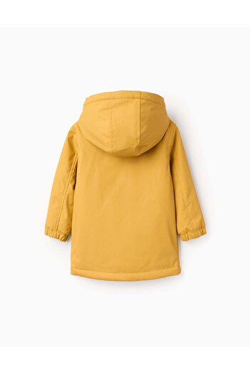Ziddy Hooded Rubber Parka for Boys, Mustard Yellow