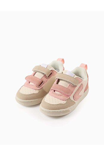 Ziddy Touch-fastening Trainers for Baby Girls 'ZY Move', Beige/Pink