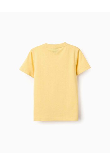 Ziddy Cotton T-shirt with Print for Boys 'Pikachu', Yellow