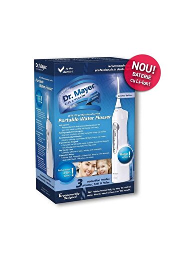 Dr. Mayer WT3100 Oral Irrigator, Multi Pulse, 1400 Pulses/min (White/Blue)