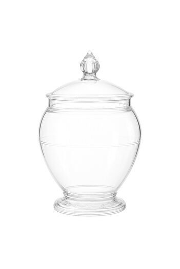 TSUMAB Elegant Clear Plastic Storage Jar with Lid – 1 Piece