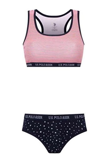 U.S. Polo Assn. Licensed 95% Cotton Women's Bustier Slip Suit / Navy Blue