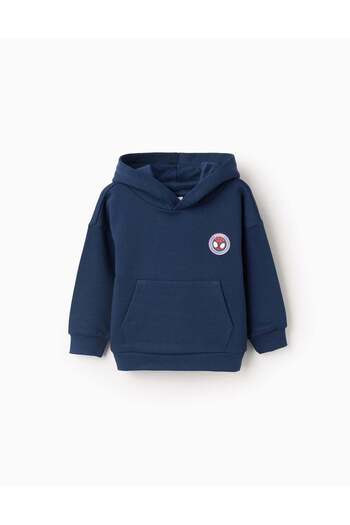 Ziddy Hooded Sweatshirt for Baby Boys 'Spidey', Dark Blue