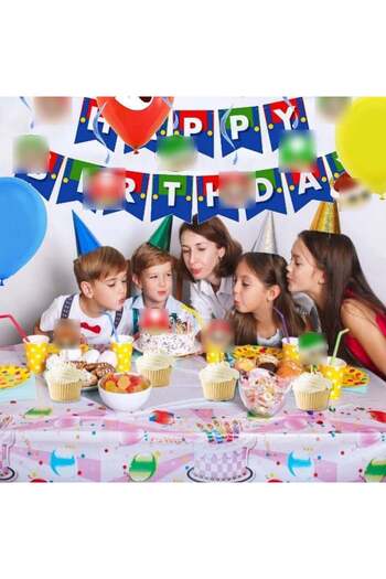 OEM ZSWQ birthday set, cardboard/foil/latex, multicolor, 43 pieces