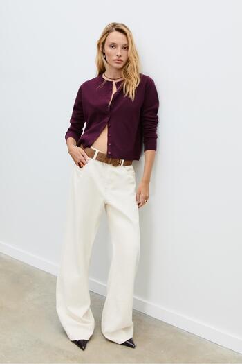 Stradivarius Soft-touch knit cardigan with buttons