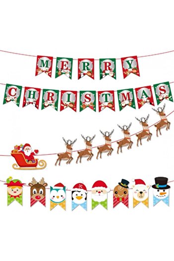 OEM Set of 3 ZSWQ Christmas banners, multicolor, premium material