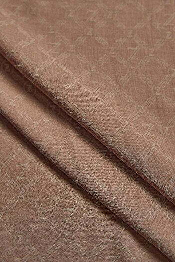 Zühre Monogram Patterned White Beige Greenhouse Shawl 0021