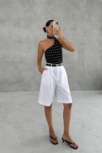 Seda Yalçın Atelier White Bermuda Shorts