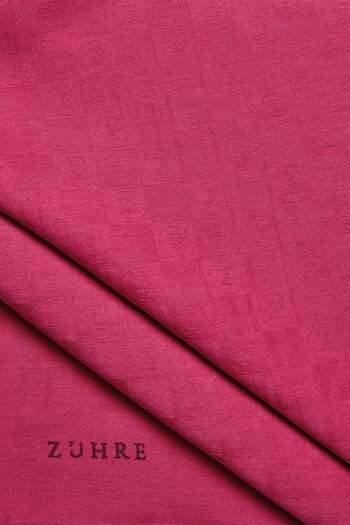 Zühre Monogram Patterned Fuchsia Seher Shawl 0106