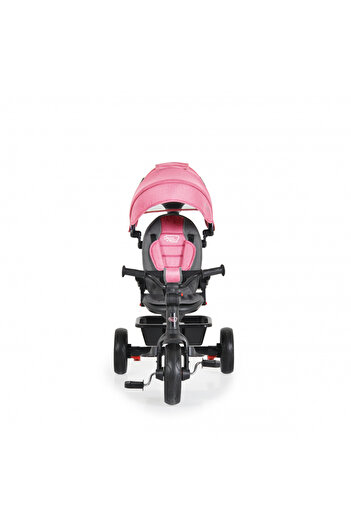 byox Quick Pink children's tricycle with EVA wheels, reversible seat and adjustable backrest, pen holder