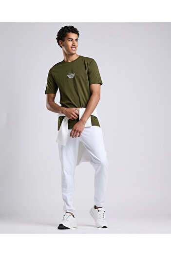 R&B OLIVE Men BASIC CREW SS PRNTD