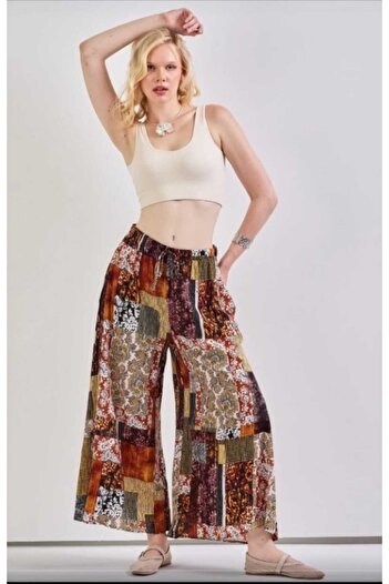 valewomen Wide Leg Woven Viscose Pocket Pants