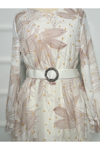RACE FASHİON Patterned chiffon dress