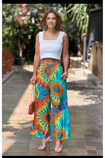 valewomen Wide Leg Woven Viscose Pocket Pants