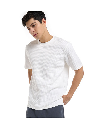 R&B Solid T-Shirt with Crew Neck and Short Sleeves