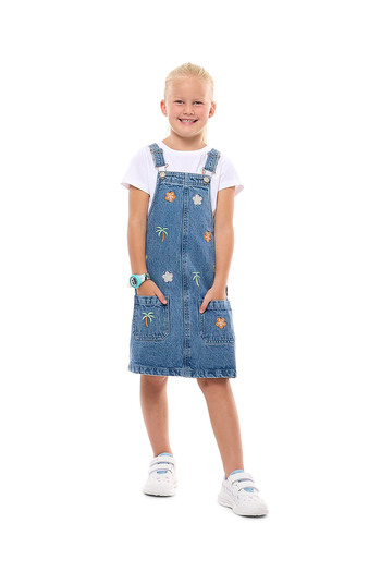 R&B Embroidered Dungaree Dress