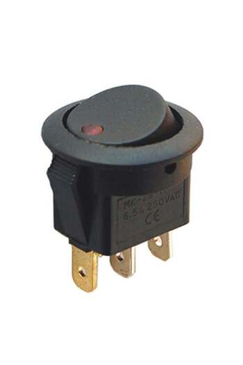 Powermaster Ic-132A Round Dot Illuminated On-Off 3 Pin 250 Volt Switch