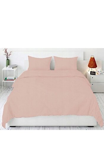 JM Double Bedding Set, 3 Pieces, Powder Pink Microfiber