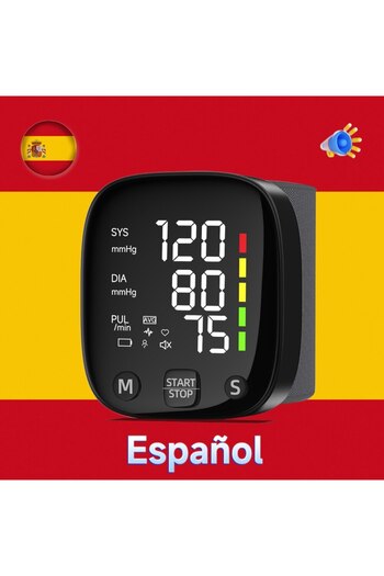 Yongrow Spanish Voice New LED Rechargeable Wrist Blood Pressure Monitor English / Russian / Portuguese / Spa