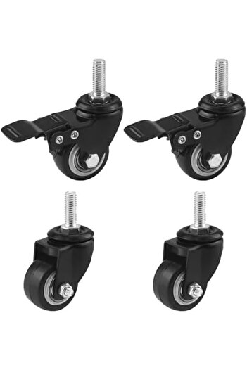 Duravel 2" Caster Wheels Heavy Duty Swivel Casters with Brakes, Replacement for Home Furniture, Offi
