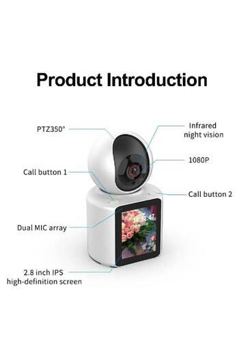 TERRION Two-Way Pet Camera – 1080P Video Call, 2.8" HD Screen, App Control for Dog/Baby/Nanny Home Security