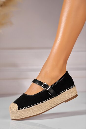 Joana Women's Black Espadrilles Made of Eco-Suede Leather Darcey