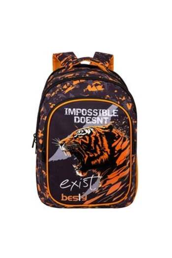 OEM Backpack Black Orange Tiger Model 32 x 26 x 43 cm