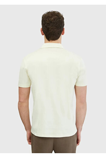 Ramsey Μπλουζάκι Ecru Plain Polo Neck 100% βαμβάκι