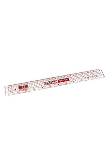 Roco 12" (30 cm) Straight Edge Plastic Ruler – Clear & Durable for Everyday Use