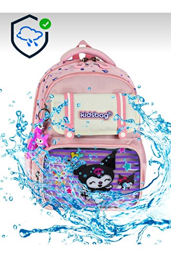 JOJO KIDS kız çocuk kuromi ilkokul sırt çantası , su geçirmez çanta , 3 lü set