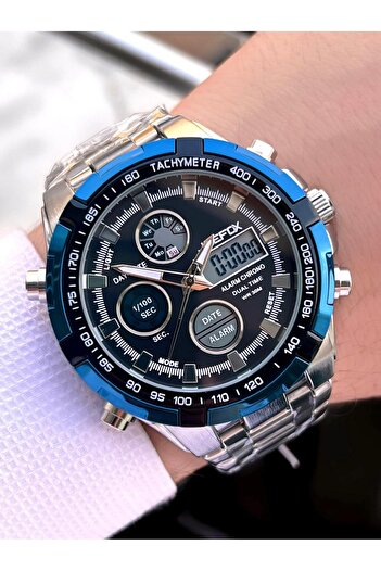 Joefox Steel Cord Digital and Analog 2 Year Guarantee 3 Atm Water Resistant Men Wristwatch Joe.Cl07