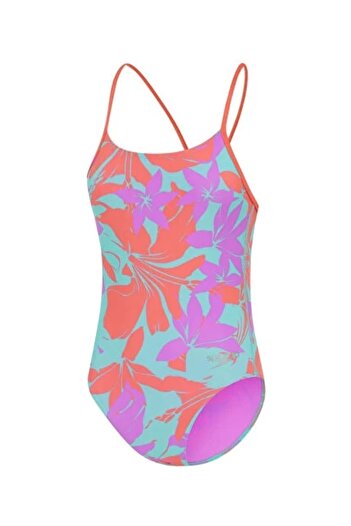 SPEEDO Alv Lline Bk 1Pc Jf Purple Girl's Swimsuit Purple