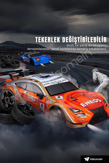 welcomein 1:16 4x4 Drift Uzaktan Kumandalı Araba | LED Işıklı, Yedek Lastikli, Şarjlı RC Model