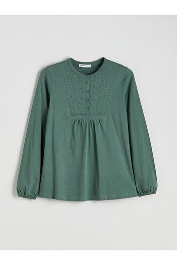 LC Waikiki Κεντητή μπλούζα LCW Grace Crew Neck (W5)