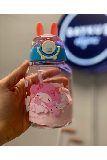 synshop My Melody Melodi Cute Rabbit Eared Pink Water Bottle Flask Girl School Water Bottle 600 ml