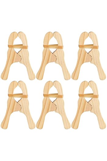 Generic 6 Pcs Handmade Wooden Play Clips for Kids – Montessori & Waldorf Educational Fort Building Kit, Gia