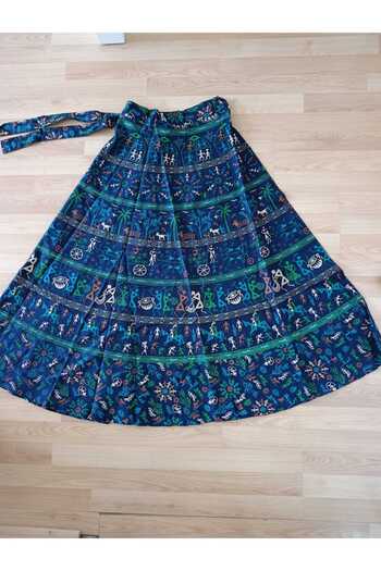 anne moda ankara Ethnic, Boem, 100% bumbac, Vopsea organică, Fusta lungă, înfășurată