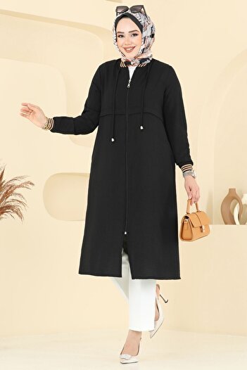 ModaMerve Ribbed Hijab Cap 8003Bm387-Ms Black