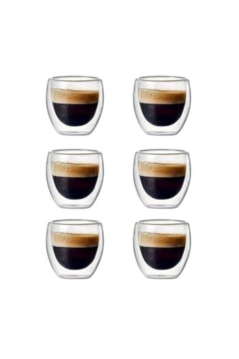 Generic CattleBie Egg Shape Glass Insulation Insulation Double Cup 80ml Gift Cup Heat Resistant Coffee Cup,